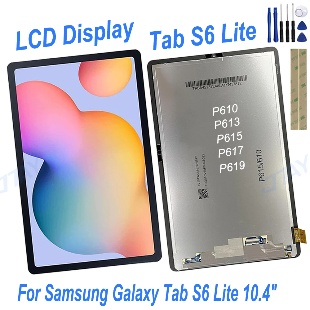 Afbeelding van Hoge-kwaliteit LCD-scherm met touch screen digitizer vervanging voor Samsung Galaxy Tab S6 Lite P610, P615, P617, P613, P619 – Directe installatie en optimale prestaties