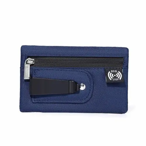 Image de Portefeuille Homme RFID Ultra Mince avec Mousqueton