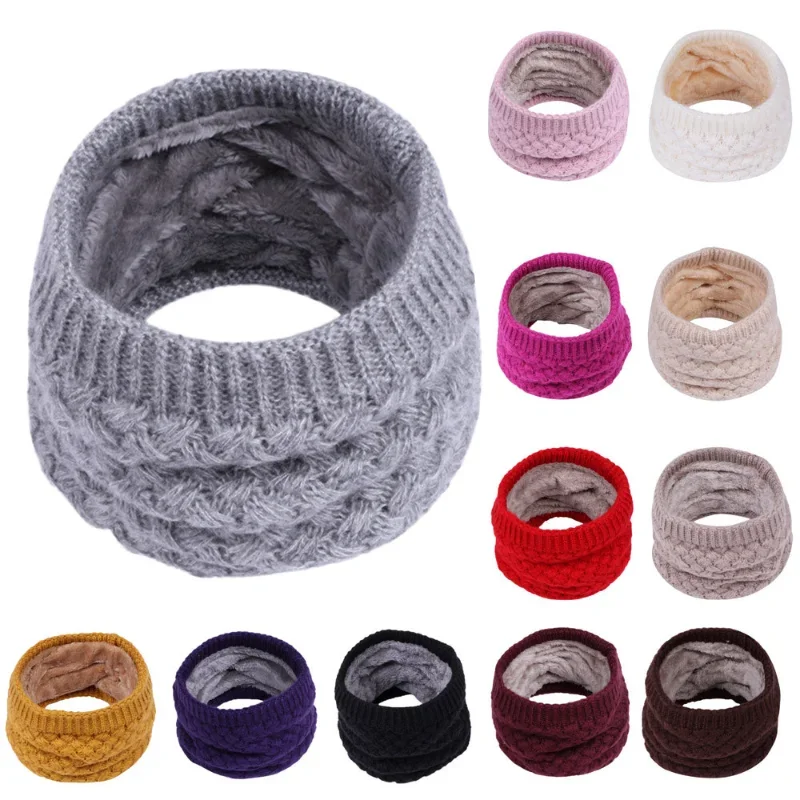 Afbeelding van Unisex Winter Sjaal van Gebreide Verdikte Wollen Pluis – Warme Halsdoek met Bescherming voor de Cervicale Wervelkolom, Outdoor Villus Ring Sjaal
