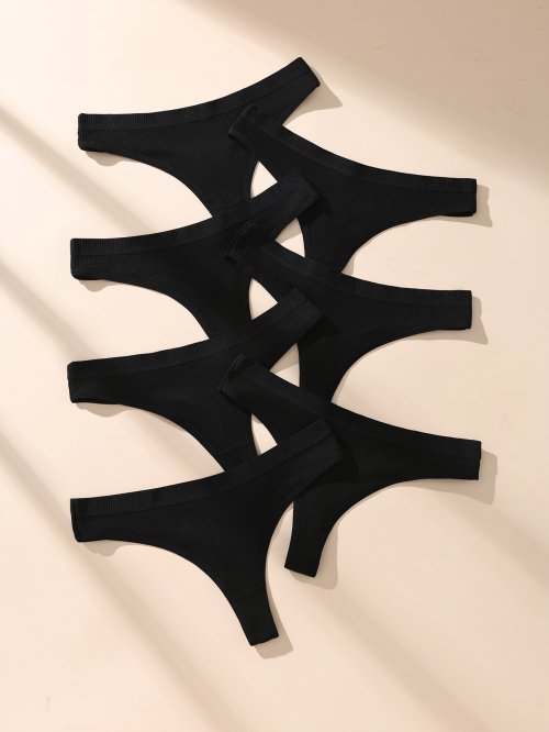 Afbeelding van Stijlvolle Gestreepte Katoenen Thongs voor Vrouwen – Zachte Strings en Sexy Panty in Plus Size, Comfortabele Lingerie voor Elke Gelegenheid