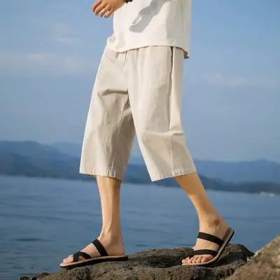 Image de Short d'été homme en coton et lin - Confort & style