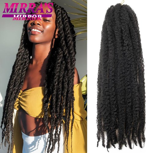 Afbeelding van Marley Twist Vlechthaar 18-24 inch - Afro Kinkig Krullend Faux Locs, Gehaakt Synthetisch Haar voor Natuurlijke Haarverlenging