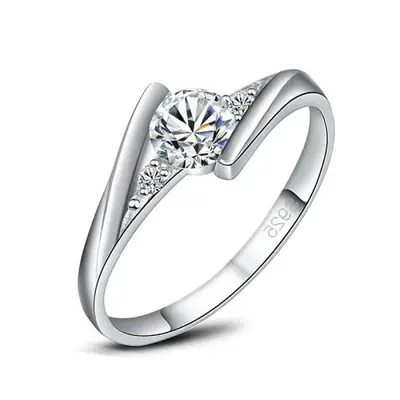 Image de Bague Zircon Argent 925 - Élégance Vintage