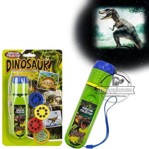Image of Dinosaur Theme Projector Torch for Kids – 3 Discs with 24 Images, Portable LED Flashlight Toy for Toddlers and Boys Ages 3-7