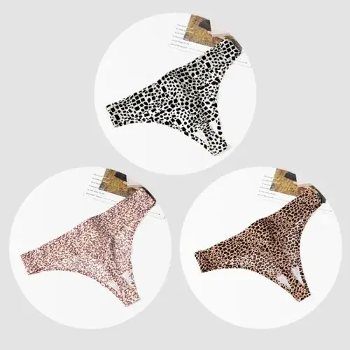 Image de Ensemble Lingerie Féminin 3 Pièces - Style Léopard