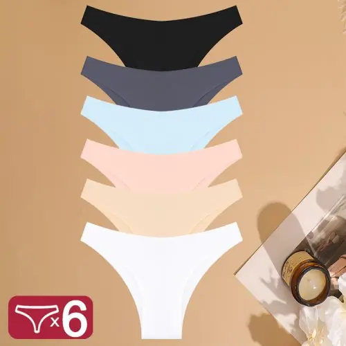 Image de Ensemble de 6 Culottes Sexy Taille Basse - Grande Taille