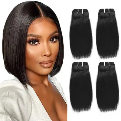 Image de Extensions cheveux brésiliens courts lisses 100% naturels