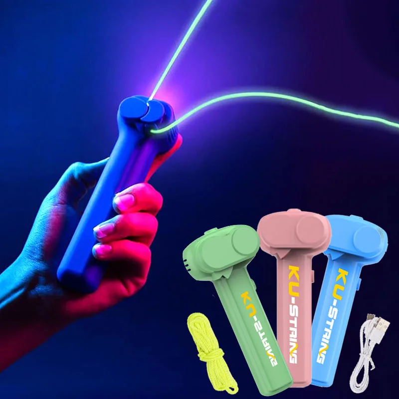 Afbeelding van Lichtgevend Speelgoedkoord met Verlichting – Draagbare Handheld String Launcher voor Kinderen, Glow-in-the-Dark Stress Relief Speelgoed, Ideaal als Feestcadeau
