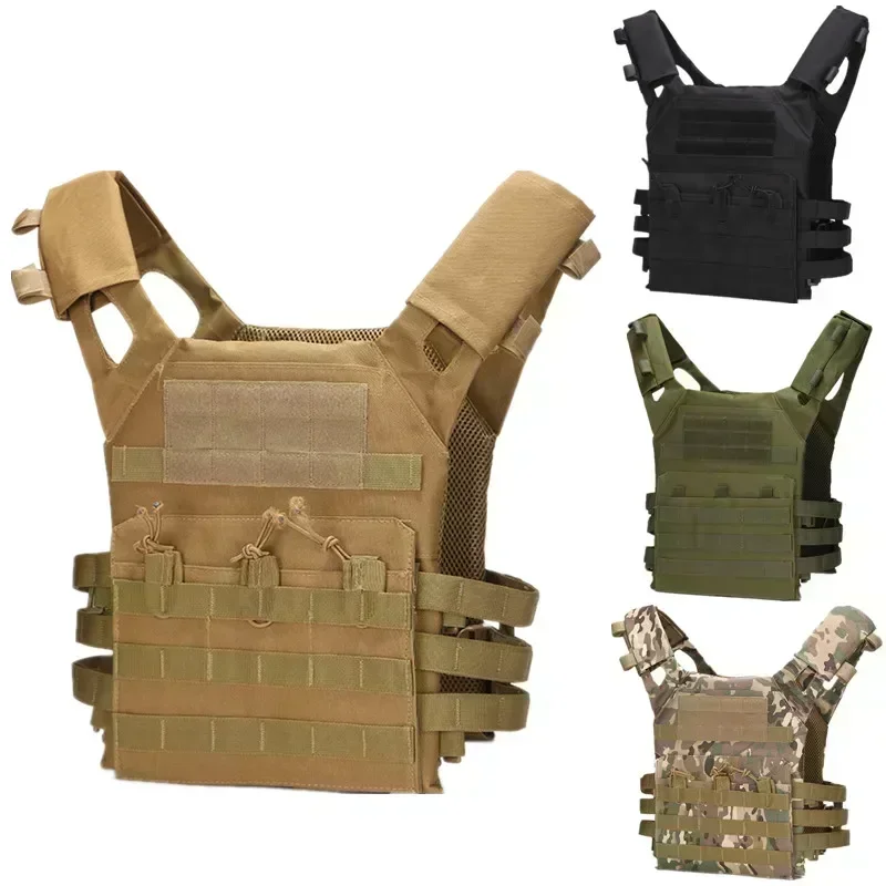 Image of Tactical Nylon Combat Vest with Molle System – Durable Camouflage Body Armor for Hunting, Airsoft, and Outdoor Survival