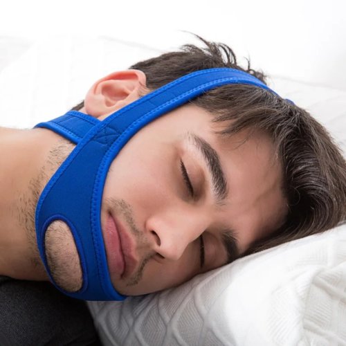 Afbeelding van Nieuwe Neopreen Anti Snurken Stop Snurken Kinband Riem Anti Apneu Kaak Oplossing Slaap Ondersteuning Apneu Riem Verstelbare Slaap Care Tool