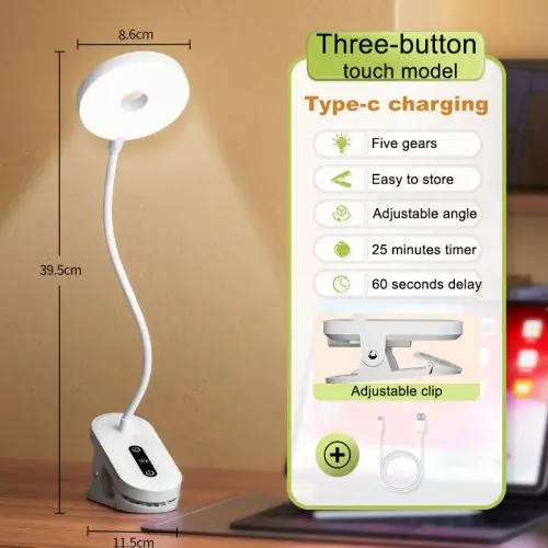 Image de Lampe de Bureau LED Portable avec Clip