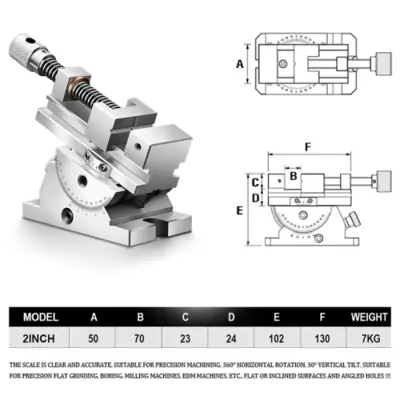 Image de Étau Rotatif Précision 2-3 Pouces - 360° Réglable