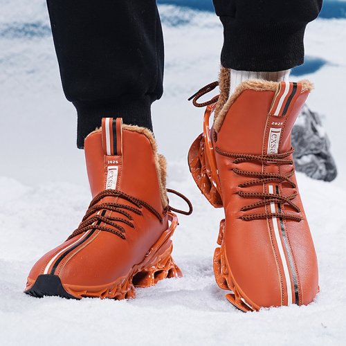 Afbeelding van Mannelijke Winterlaarzen 2024 - Warme, Waterdichte en Antislip Sneakers met Pluche Voering voor Heren