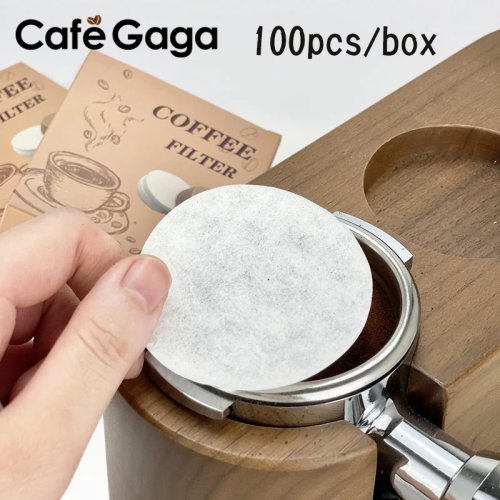 Afbeelding van Koffiefilterpapier voor Espresso Machines - 51mm, 53mm en 58mm, 100 Stuks Papieren Filters met Puck Scherm voor De'Longhi, Breville en Andere Filterhouder Apparaten
