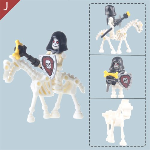 Imagen de Bloques de construcción de esqueleto Castillo Medieval caballero guerreros esqueletos orcos fuertes colección de figuras juguete para niños regalos