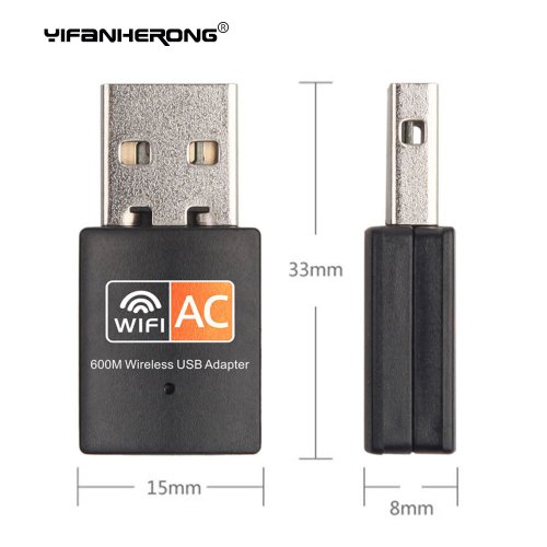 Afbeelding van USB WiFi Adapter 600 Mbps – Snelle Draadloze Netwerkkaart voor PC
