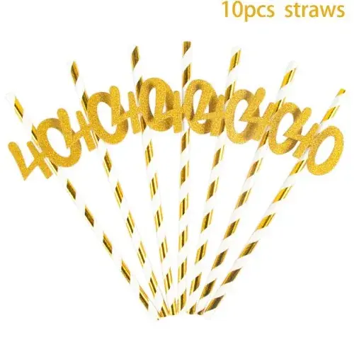 10pcs pailles 40 ans