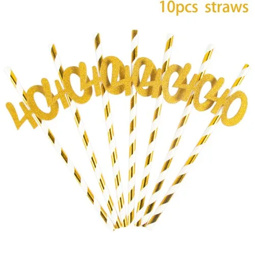 10 Stk. Strohhalme 40. Geburtstag