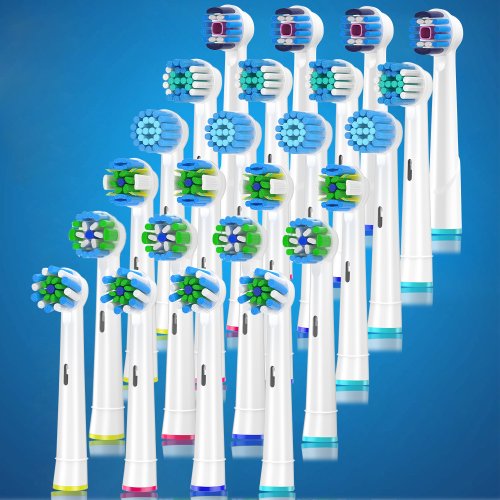 Imagen de Paquete de 4 Cabezales de Cepillo de Dientes Eléctrico Compatibles con Oral-B, Repuestos Blancos para una Higiene Bucal Optima