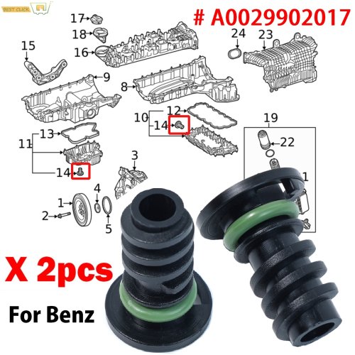 Imagen de Tapón de Drenaje de Aceite para Mercedes-Benz - Pack de 2 Unidades