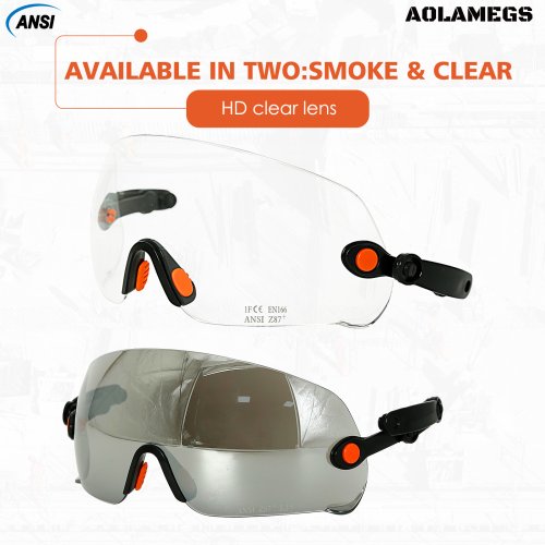 Image of ANSI and CE Certified Goggles Accessories for AOLAMEGS Model ABS Safety Helmet – Premium Eye Protection for Industrial Work Environments