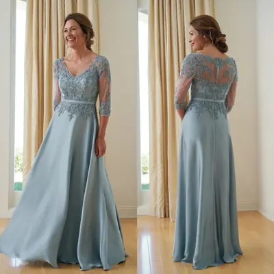 Image de Robe Maman de la Mariée en Dentelle - Élégante & Raffinée
