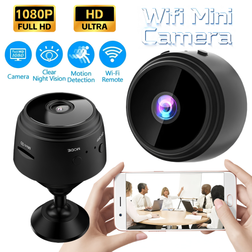 Zdjęcie Inteligentna Mini Kamera Bezpieczeństwa WiFi z Noktowizorem 1080p HD – Ukryta Kamera Monitoringu Wideo do Domu i Biura