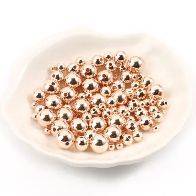 Image de Perles d'Espacement Rondes Dorées & Argentées - 3 à 12mm