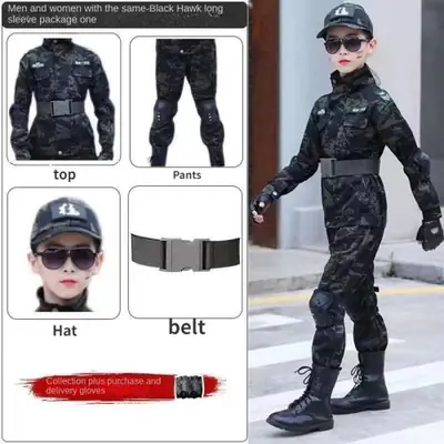 Image de Combinaison de Combat pour Enfants - Costume Camouflage Aigle Noir
