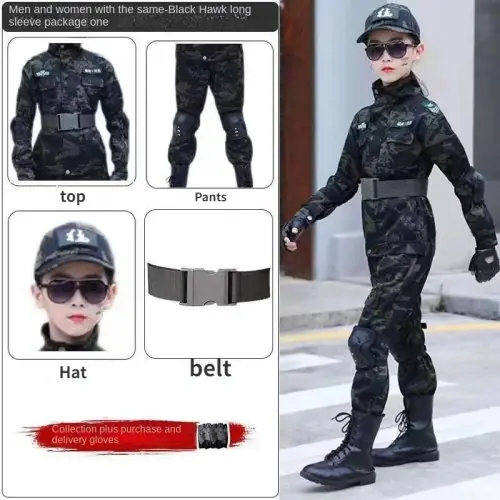 Image de Combinaison de Combat pour Enfants - Costume Camouflage Aigle Noir