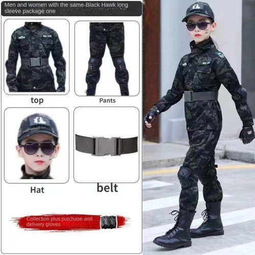 Image de Combinaison de Combat pour Enfants - Costume Camouflage Aigle Noir