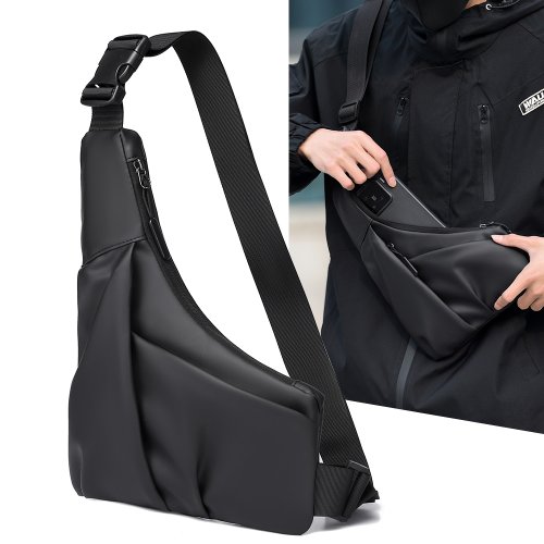 Image of Stylish Men's Crossbody Bag – Premium Solid Color Messenger Bag for Everyday Use