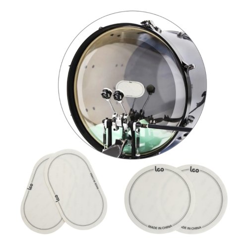 Afbeelding van 2 stuks dubbele enkele pedaal basdrum patch drumheads beschermer voor drum percussie instrument accessoires vervanging geschenken