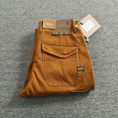 Imagen de Pantalones de Hombre Minimalistas Retro en Sarga de Algodón 100% - Corte Holgado Recto y Cónico con Diseño 3D