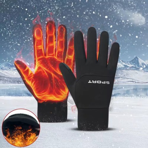 Imagen de Guantes de fútbol impermeables con agarre térmico para exteriores, jugador de ciclismo, bicicleta, campo, deportes, Outdoorguantes moto