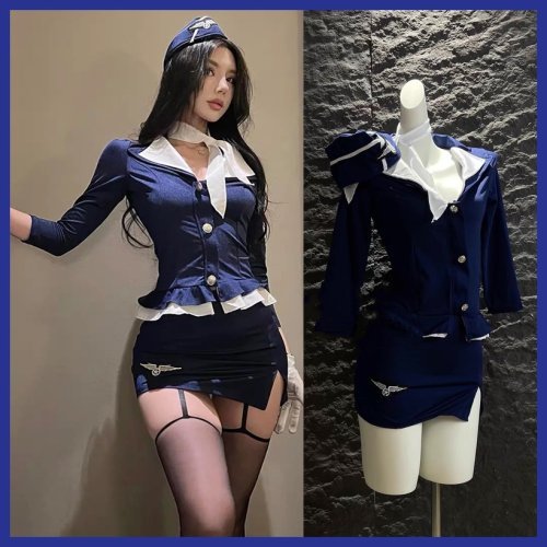 Imagen de Disfraz de Azafata Sexy para Mujer - Cosplay Elegante y Seductor
