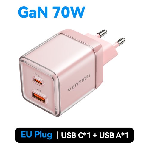 Immagine di Vention Caricatore GaN da 70 W Caricatore USB tipo C PD QC PPS Carica rapida portatile per iPhone 17 16 15 14 Pro Max Caricatore per laptop Samsung
