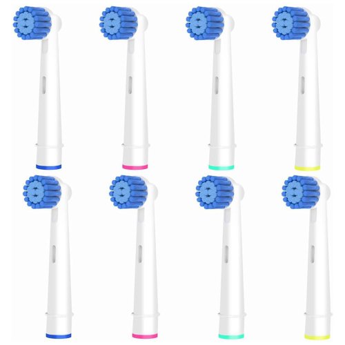 Afbeelding van Natuurlijke en zachte vervangende opzetborstels voor gevoelig tandvlees – 4, 8 of 16 stuks compatibel met Oral-B elektrische tandenborstel