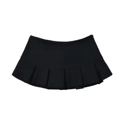 Image de Jupe Mini Plissée Y2K Gris Clair - Style Vintage & Sexy
