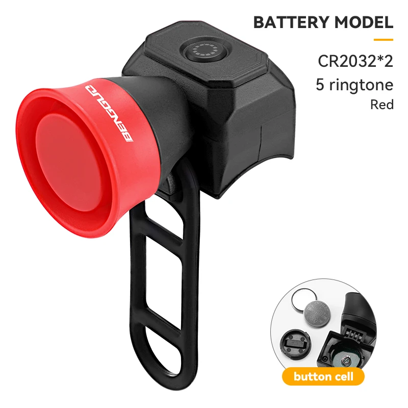 Imagen de Bocina de bicicleta para bicicleta de montaña, Mini carga USB, timbre electrónico impermeable para b...