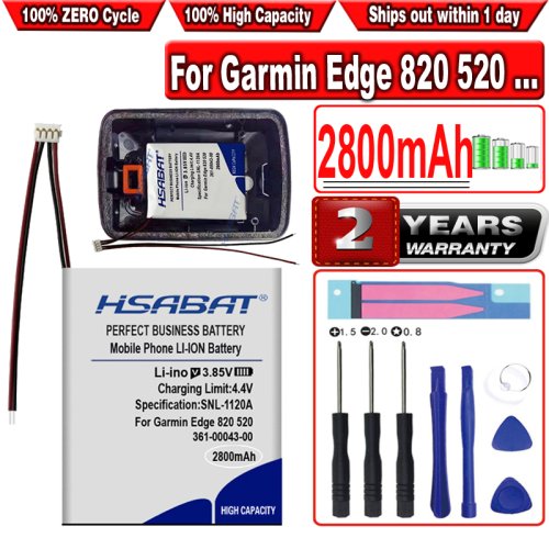Immagine di Batteria GPS 2800mAh per Garmin Edge 820, 520, 200, 205, 500 e 520 Plus