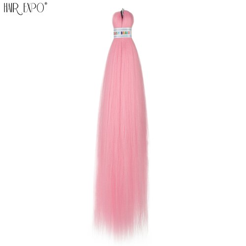 Immagine di 26 pollici facili trecce capelli sintetici colorati pre allungati intrecciare le estensioni dei capelli trecce jumbo ombre Yaki capelli lunghi lisci