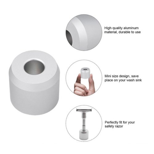Supporto per Rasoio da Barba in Lega di Alluminio - Base Stabile e Resistente per Rasoio di Sicurezza, Design Moderno per Bagno e Controsoffitti