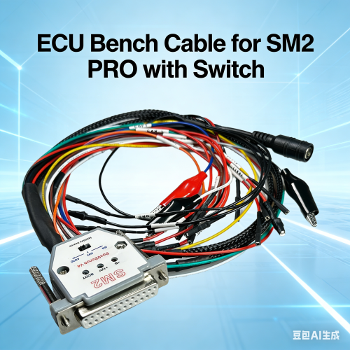 Immagine di Cavo da Banco SM2 Pro 3 con LED per Diagnostica Auto, Cavo DB25 J2534 VCI, Connessione ECU, Lettura e Scrittura Dati, Supporto CAN, K-Line, Batt, VCC