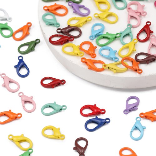 Image of 100-Piece Assorted Lobster Clasp Hooks in 12mm, 14mm, and 16mm Sizes – Durable Zinc Alloy Jewelry Findings for Necklaces, Bracelets, Keychains & DIY Craft Projects