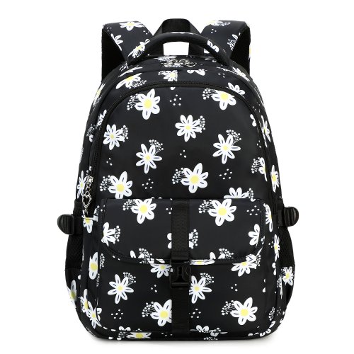 Image de Sac à dos scolaire violet fille 7-10 ans - Grand volume & fleurs