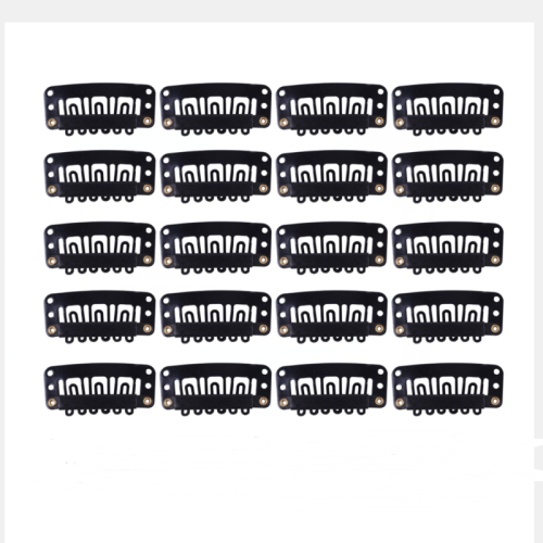 Bild von 20 Stück 32 mm U-förmige Perückenklammern mit Silikonrückseite für Haarverlängerungs-Zubehör-Werkzeug