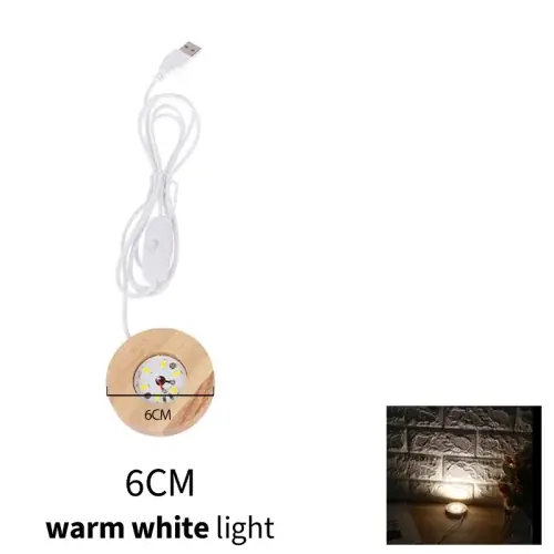 Image de Veilleuse LED en Bois avec Éclairage RGB - Base Décorative pour Bureau