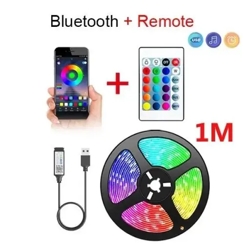 Image de Ruban LED RGB Flexible 5050 avec Télécommande IR - Éclairage Ambiance