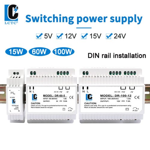 Bild von Kompaktes DIN-Rail-Netzteil 5V/12V/24V – Hochleistungs-Stromversorgung für Industrie